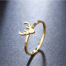 Deer Head Ring for Women - 316L Stainless Steel 