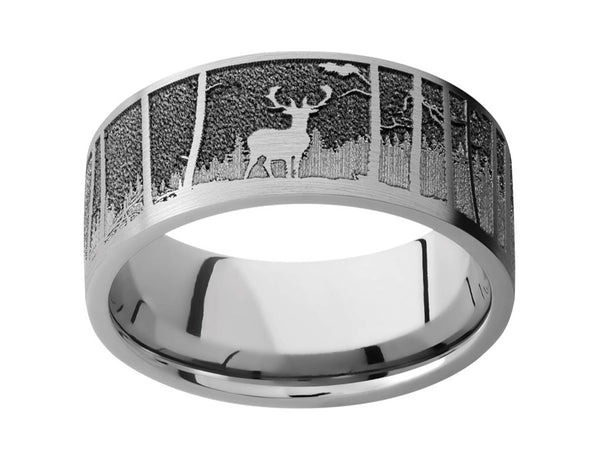 Laser Carved Elk Mountain Ring - 9mm - Camo Ever After