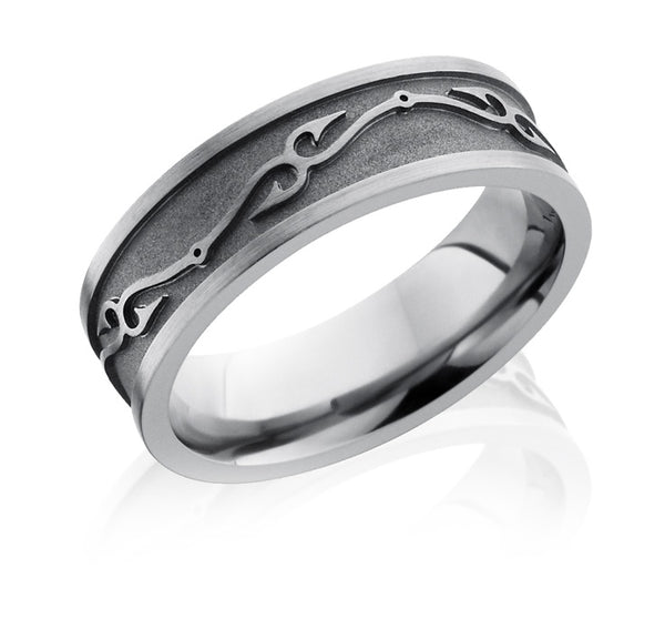 Fish Hook Ring - Titanium 7mm