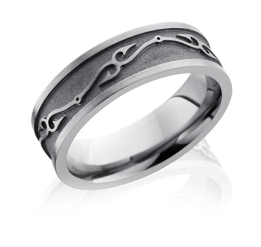 Fish Hook Ring - Titanium 7mm - Camo Ever After