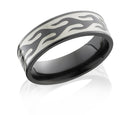 Black Ring with Flame Pattern - 7mm - Camo Ever After