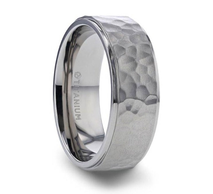 hammered finish wedding ring