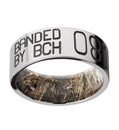 Cobalt Chrome Duck Band 8mm with Mossy Oak Duck Blind Sleeve - Camo Ever After