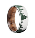 Green Tree Line Ring with Koa Wood Sleeve - Camo Ever After