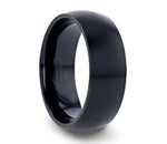 Classic Black Titanium Domed Ring - 6mm or 8mm 