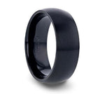 Classic Black Titanium Domed Ring - 6mm or 8mm 