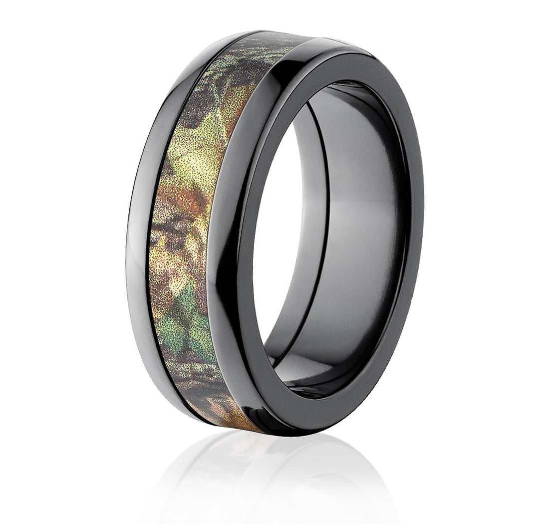 Mossy Oak 8mm Ring in Black - Pick Your Pattern - Camo Ever After