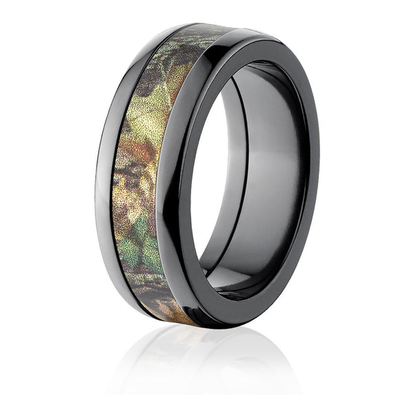 Mossy Oak 8mm Ring in Black - Pick Your Pattern - Camo Ever After