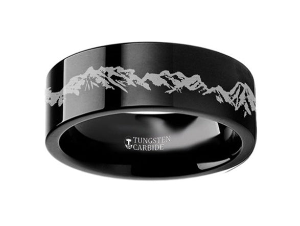 Mountain Range Ring in Black