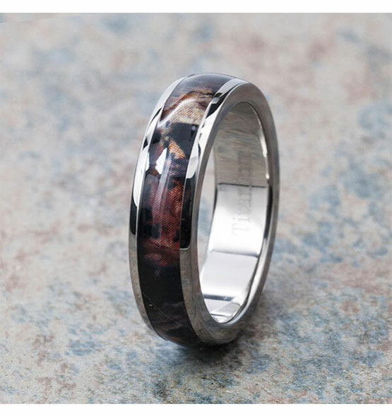 6mm Domed Camo Ring for Him or Her