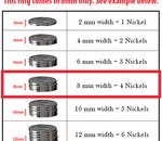 Men's Baseball Ring with No Color Stitching - 8mm 