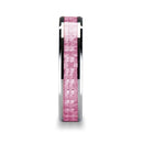 Pink Carbon Fiber Ring Beveled Tungsten 6mm 