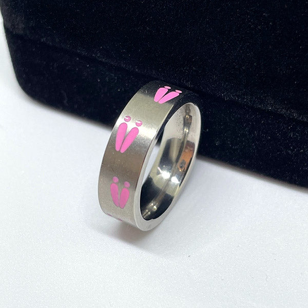 Clearance Pink Deer Tracks Ring - Titanium SIZE 6 