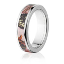 Mossy Oak Pink Breakup Camo Ring - 6mm Titanium - Camo Ever After