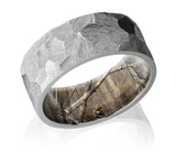 Hammered Mens Wedding Band - Optional Camo Sleeve - Camo Ever After