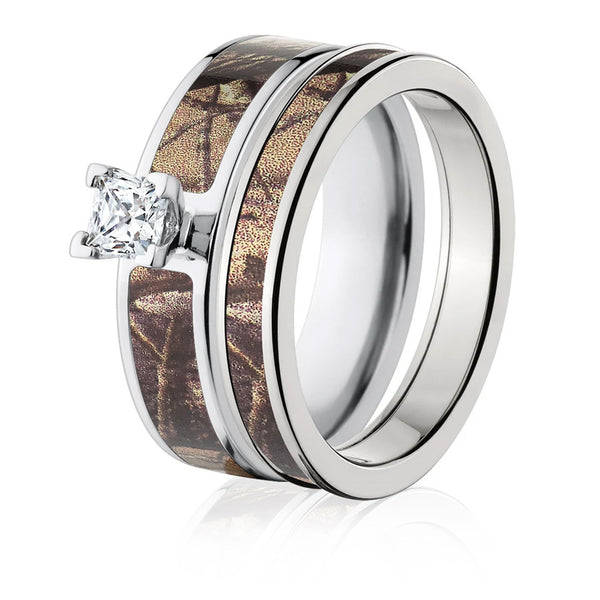 Realtree AP Camo Bridal Ring Set for Her - Camo Ever After