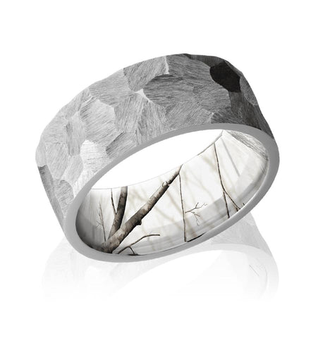 Rock Finish Wedding Ring with Snow Camo Sleeve