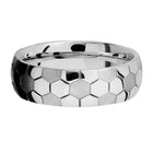 Soccer Ball Pattern Ring - 7mm Cobalt 