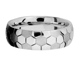 Soccer Ball Pattern Ring - 7mm Cobalt 
