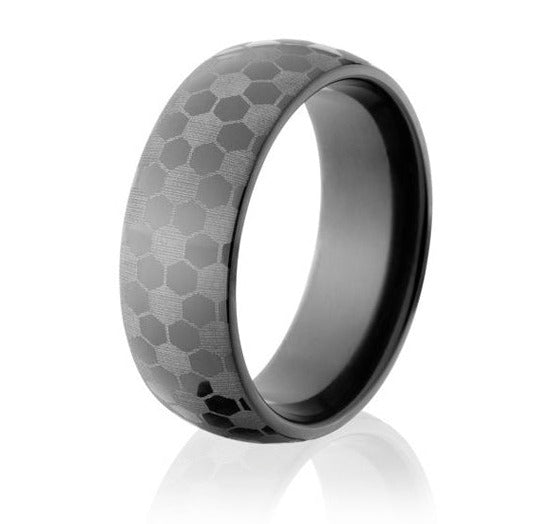 Soccer Wedding Ring Black