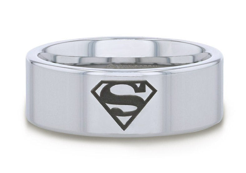 Superman Symbol Ring Tungsten