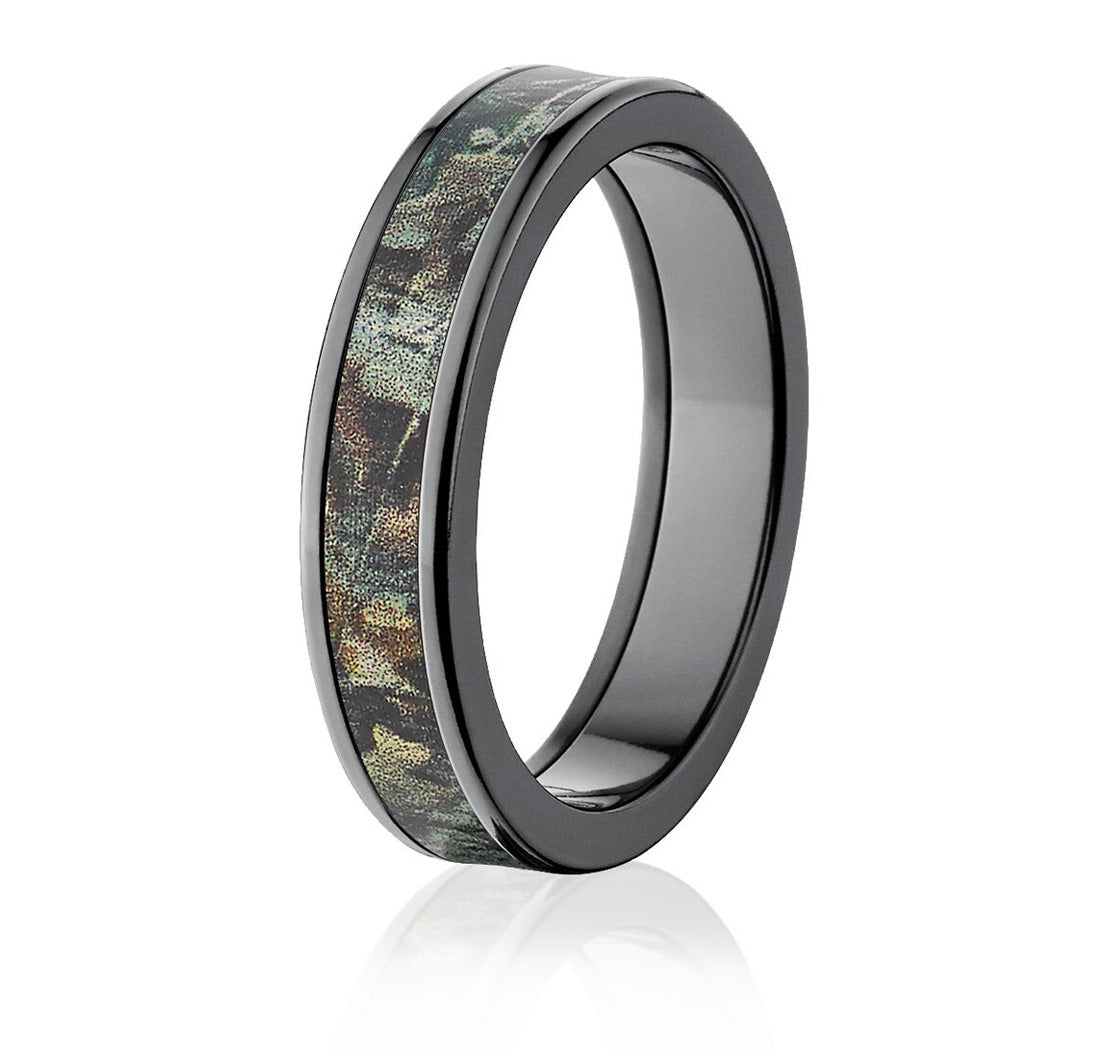 Realtree Timber Camo Ring in Black - Choose Width - Camo Ever After