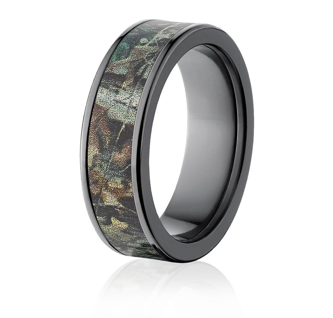 Realtree Timber Camo Ring in Black - Choose Width - Camo Ever After