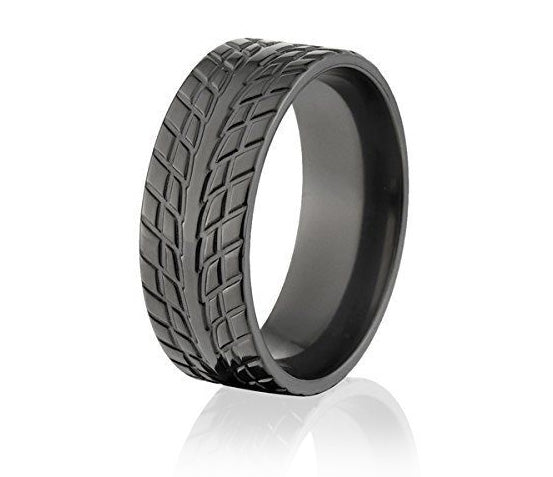 Tire Tread Ring - Black Zirconium 8mm - Camo Ever After