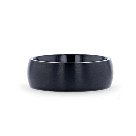 Classic Black Titanium Domed Ring - 6mm or 8mm