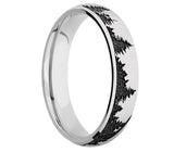 Forest Tree Line Women's Ring - Cobalt 5mm 