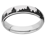 Forest Tree Line Women's Ring - Cobalt 5mm 