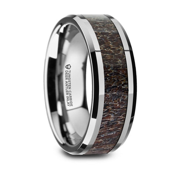 Tungsten Deer Antler Wedding Ring