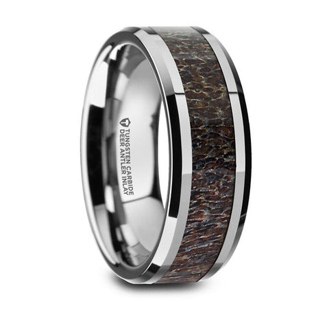 Tungsten Deer Antler Wedding Ring