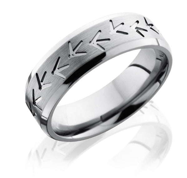 Turkey Track Ring - Titanium 7mm