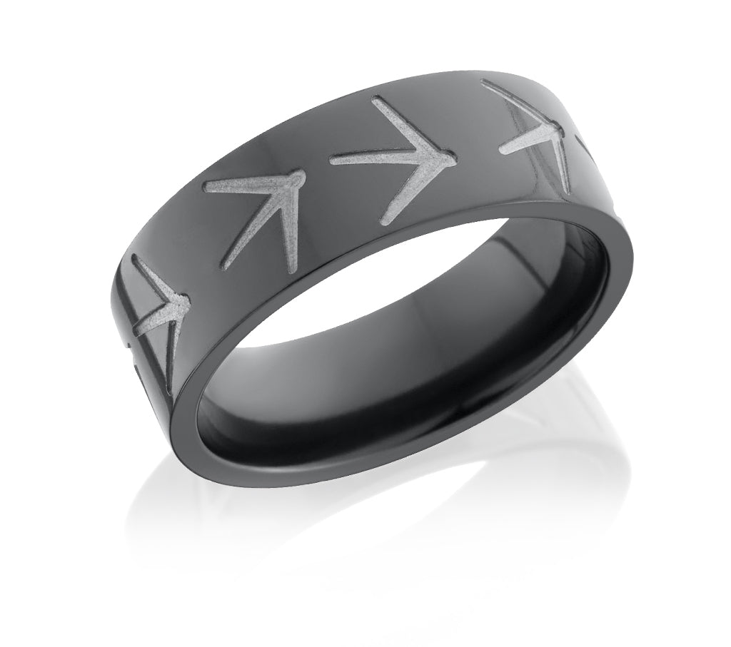 Black Turkey Track Ring - Zirconium 8mm - Camo Ever After