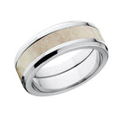 Antler Inlay Ring -  Tapered Edge 